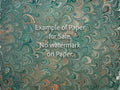 18 x 24 Original Hand-Marbled Paper - green and orange bouquet pattern