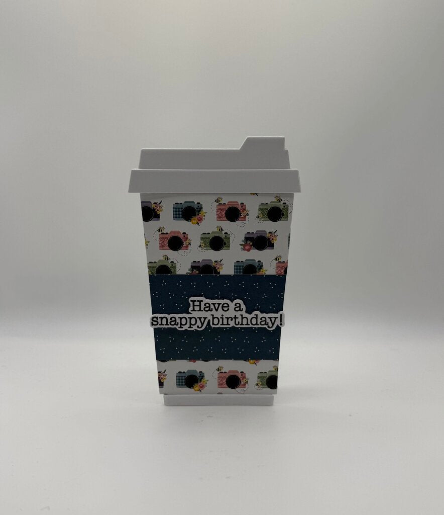 Coffee Cup Gift Card Holder/Card - Have A Snappy Birthday! Cameras
