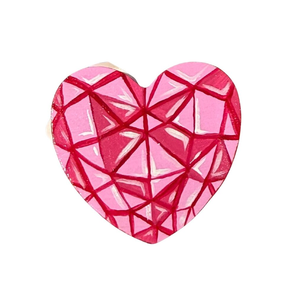 Gemstone Pink Heart Magnet