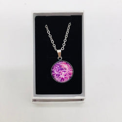 16" Necklace- Light Purp w/white lines/glitter - view 2