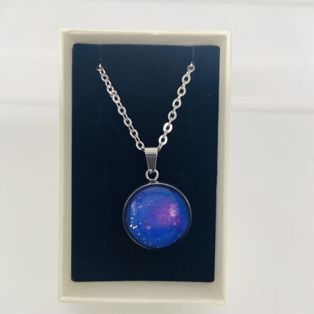 16" Necklace- Purple & Gold w/glitter