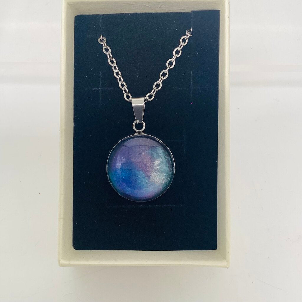 16" Necklace- Teal & Silver