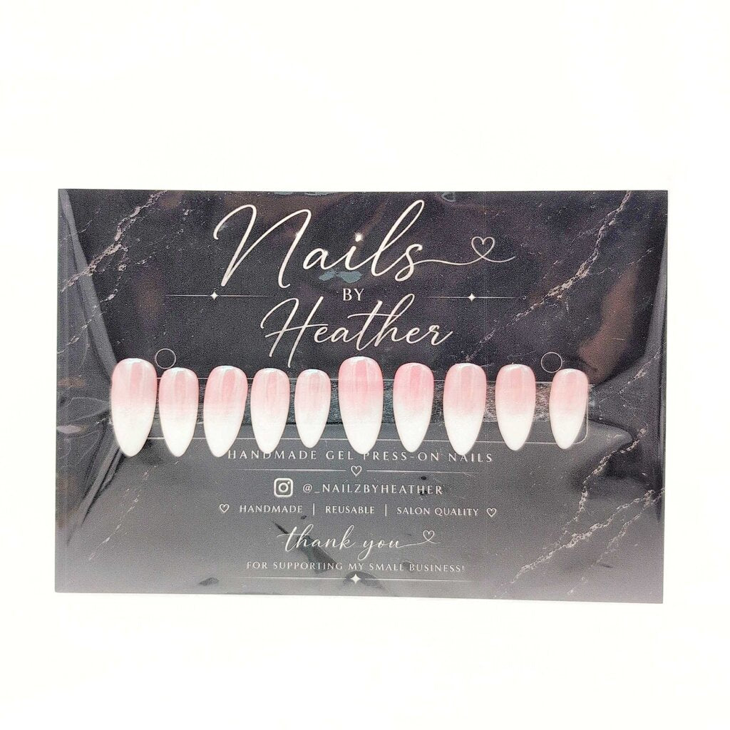 Ombre Pink & Whites Chromed Set - Medium Almond