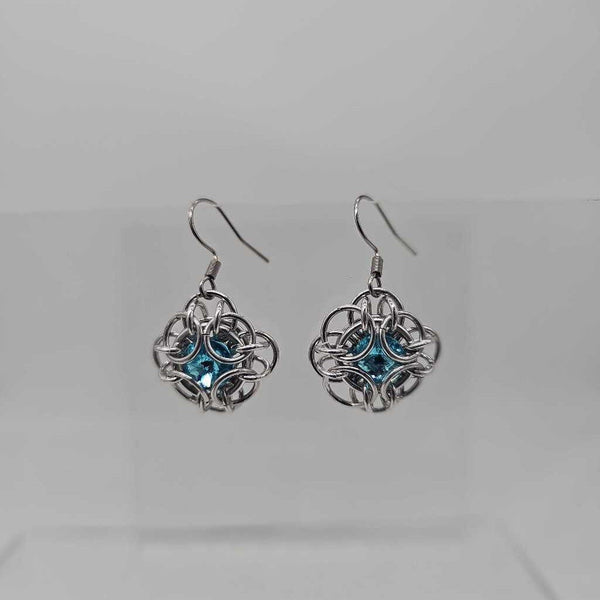 Aquamarine Silver Oriana Earrings Surgical Steel Ear Wires