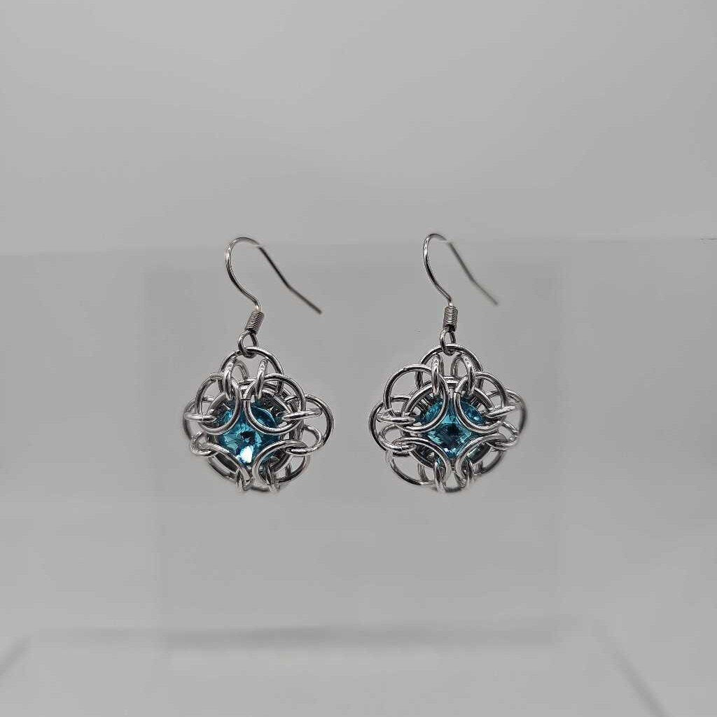 Aquamarine Silver Oriana Earrings Surgical Steel Ear Wires