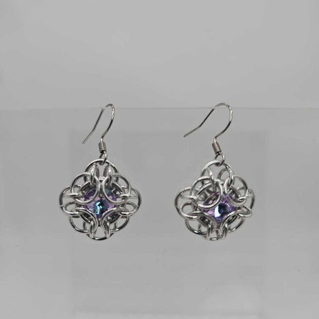 Light Purple Silver Oriana Earrings Surgical Steel Ear Wires