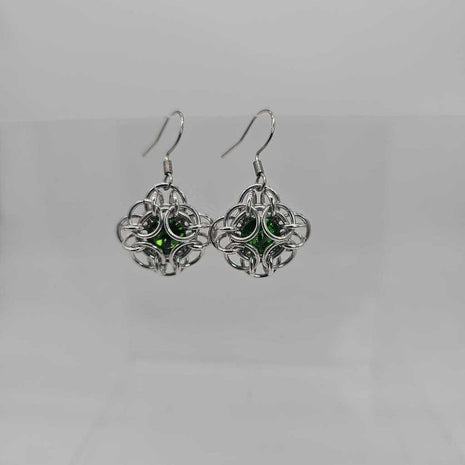 Fern Green Silver Oriana Earrings Surgical Steel Ear Wires