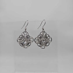 White Diamond Silver Oriana Earrings Surgical Steel Ear Wires - view 2