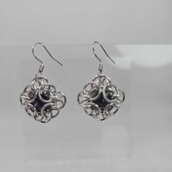 Amethyst Purple Silver Oriana Earrings Surgical Steel Ear Wires - view 1