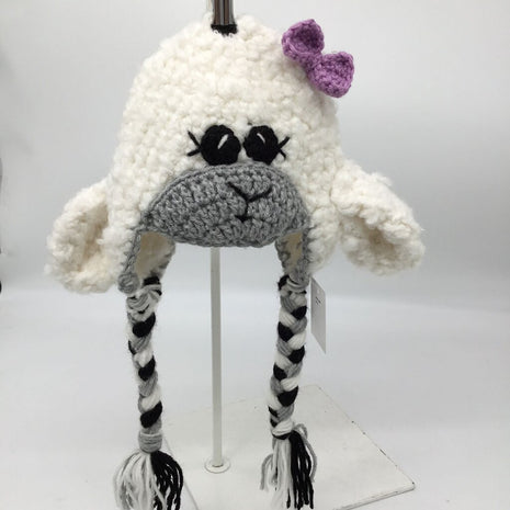 Crochet lamb hat