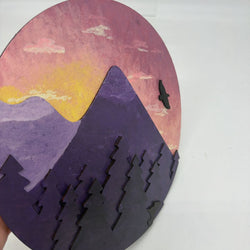 Pink Sunset Mountain Round - view 2