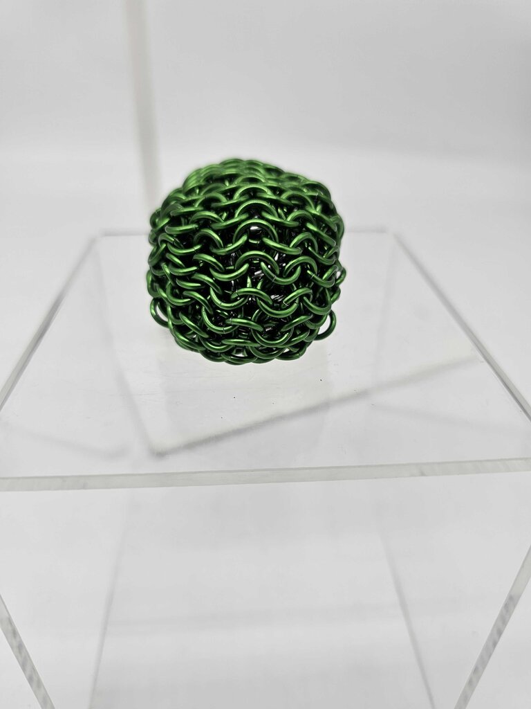Green juggling ball/foot bag - aluminum, 2 ounce