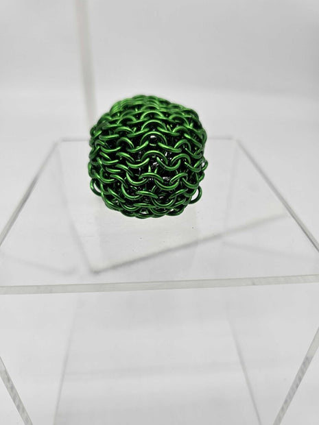 Green juggling ball/foot bag - aluminum, 2 ounce