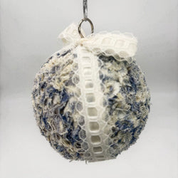 Blue floral lace Hanging ornament/bauble - view 2
