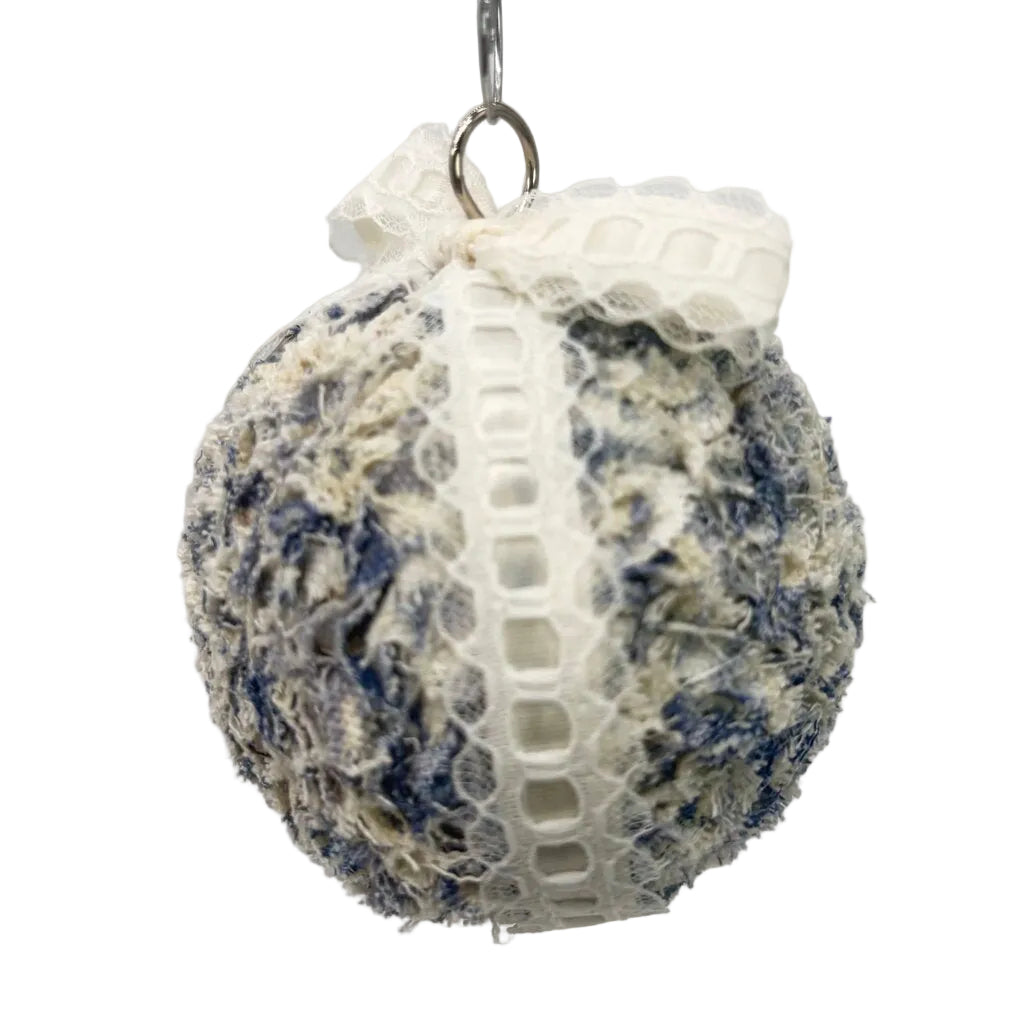 Blue floral lace Hanging ornament/bauble