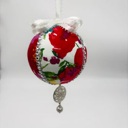 Bright Floral sparkle Hanging ornament/bauble - view 2