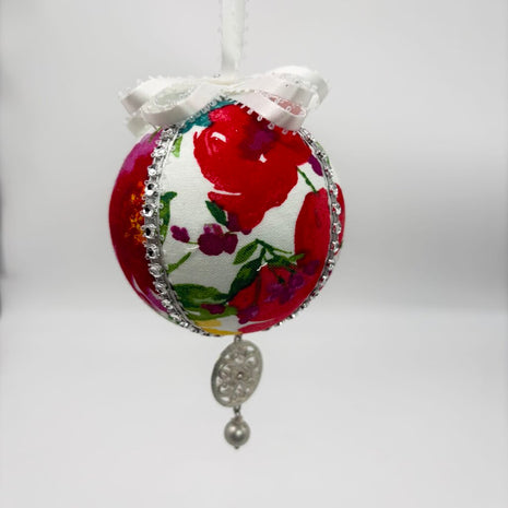 Bright Floral sparkle Hanging ornament/bauble