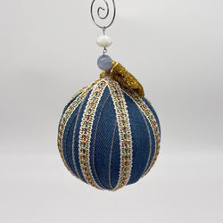 Denim and rainbow lace Hanging ornament/bauble - view 3
