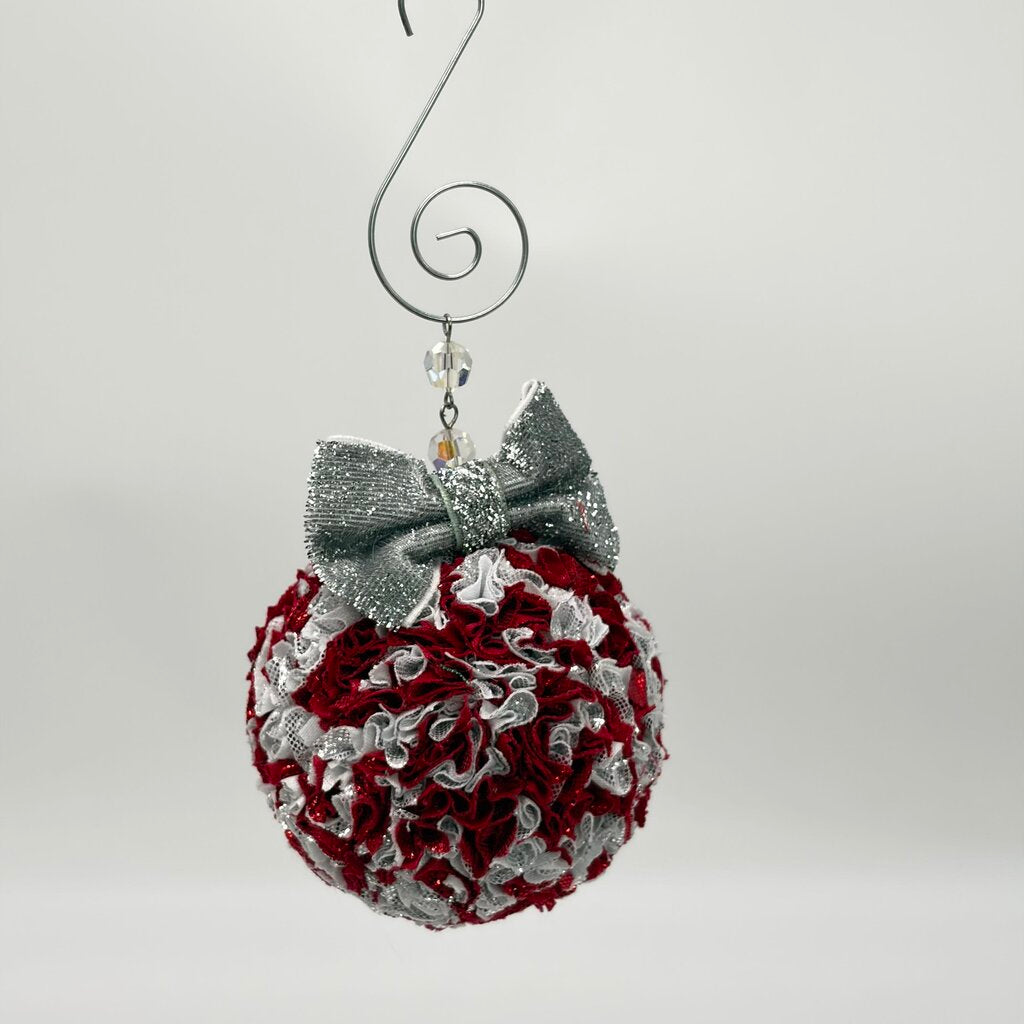 Red and silver sparkle Hanging ornament/bauble