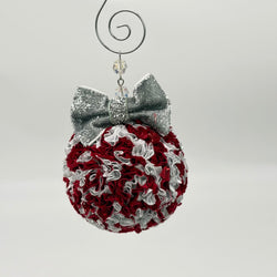 Red and silver sparkle Hanging ornament/bauble - view 2
