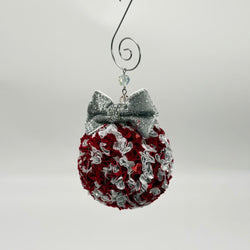 Red and silver sparkle Hanging ornament/bauble - view 3