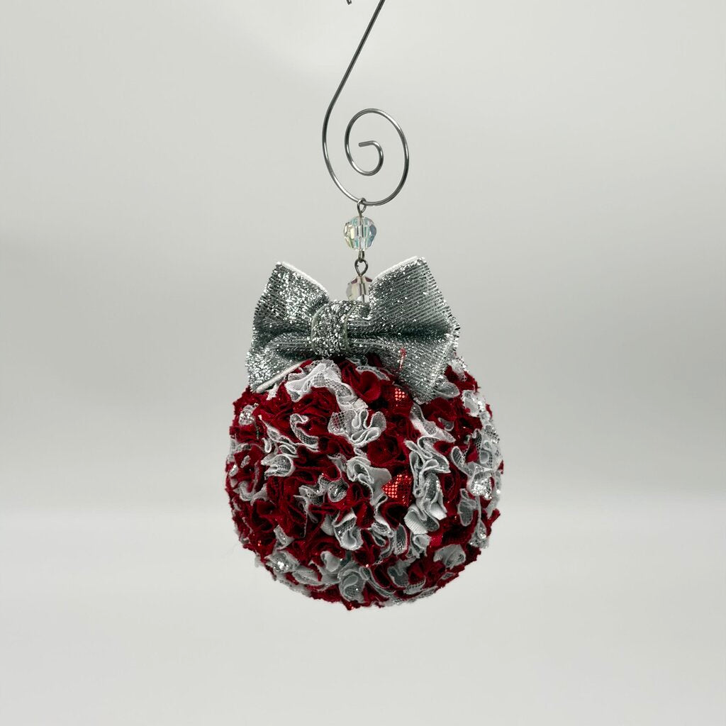 Red and silver sparkle Hanging ornament/bauble
