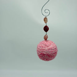 Shades of pink crocheted Hanging ornament/bauble - view 2