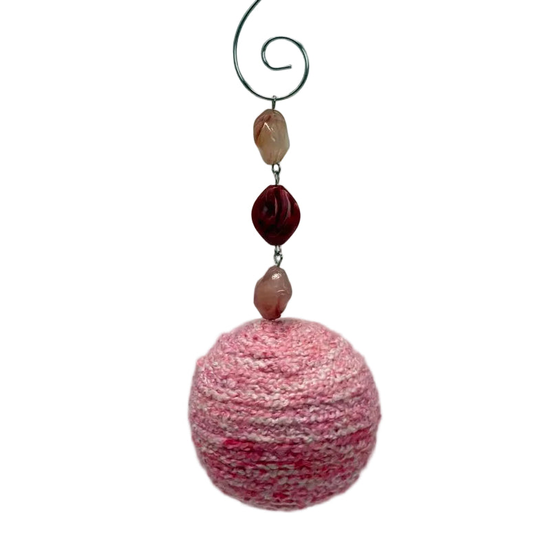 Shades of pink crocheted Hanging ornament/bauble