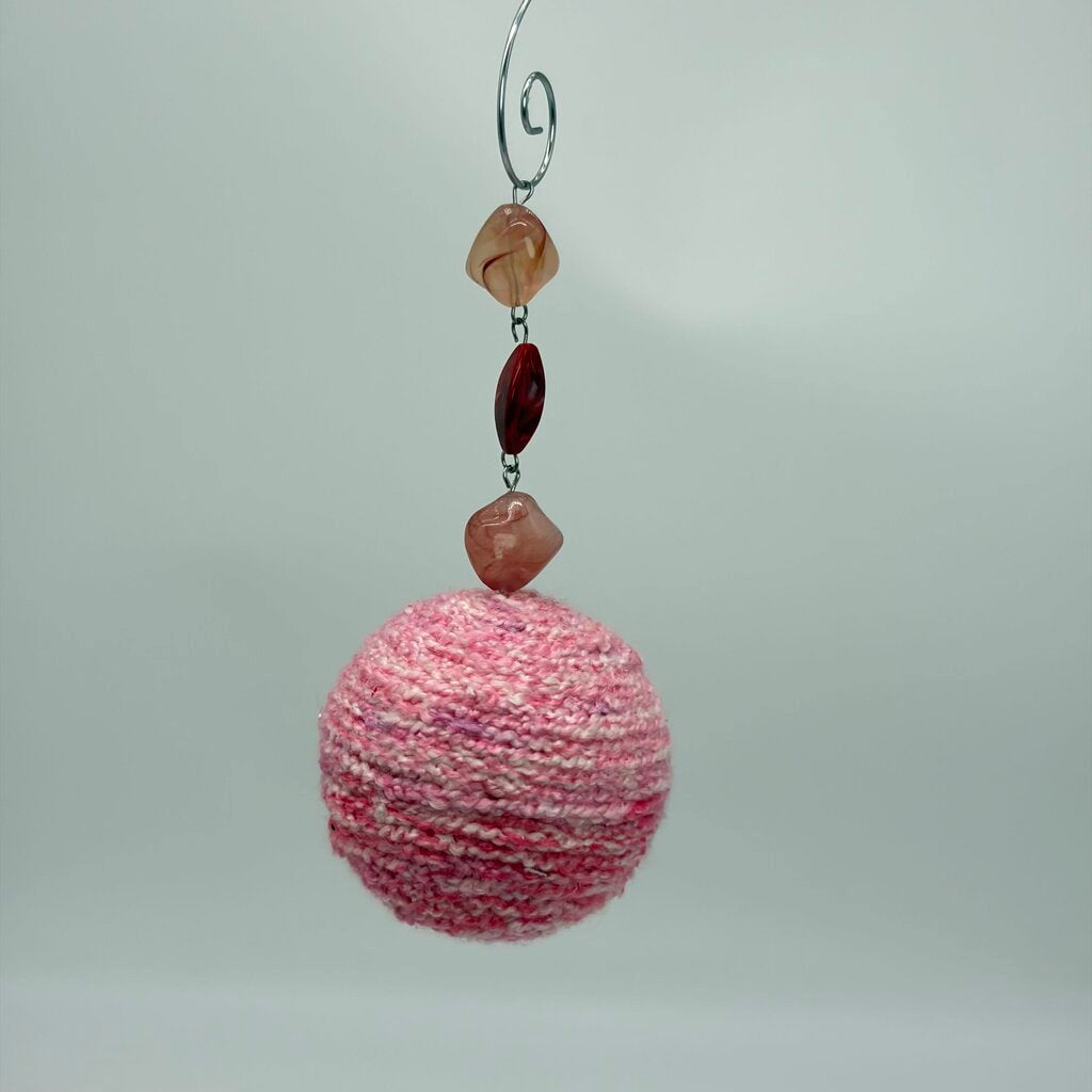 Shades of pink crocheted Hanging ornament/bauble