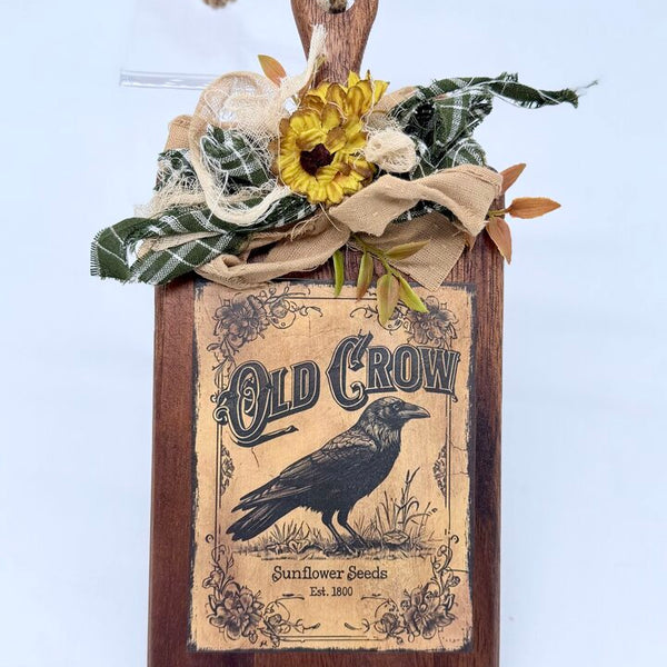 Decorative cutting board - crow