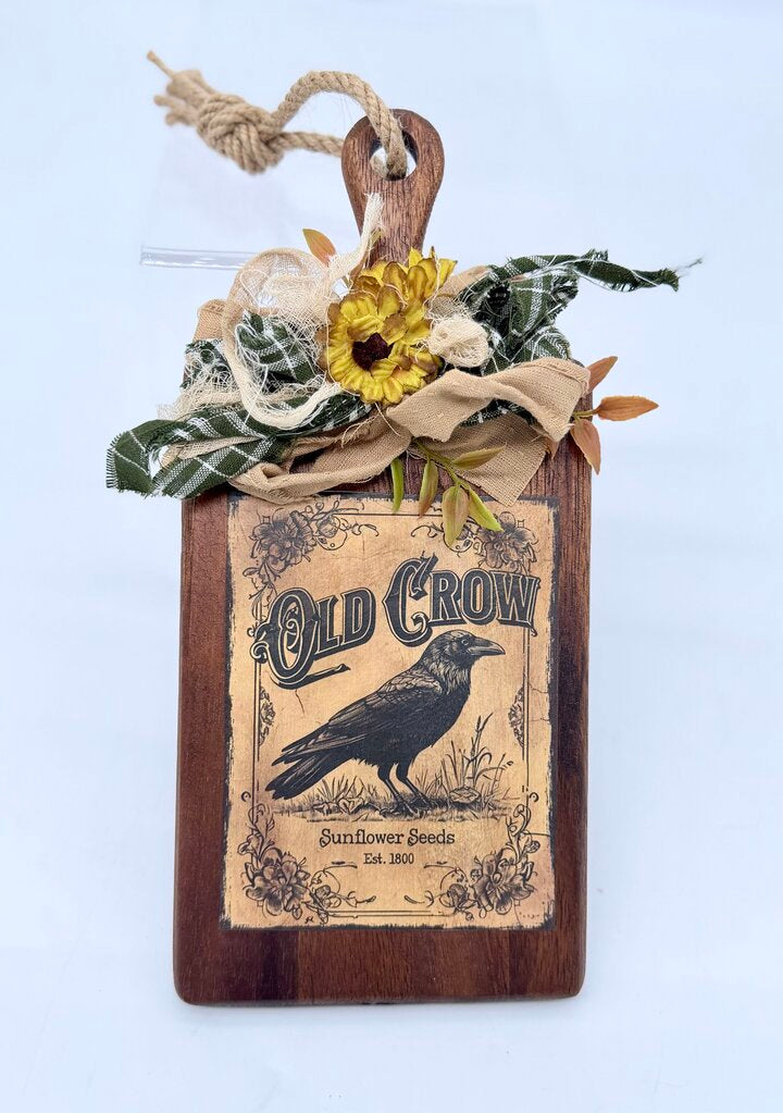 Decorative cutting board - crow