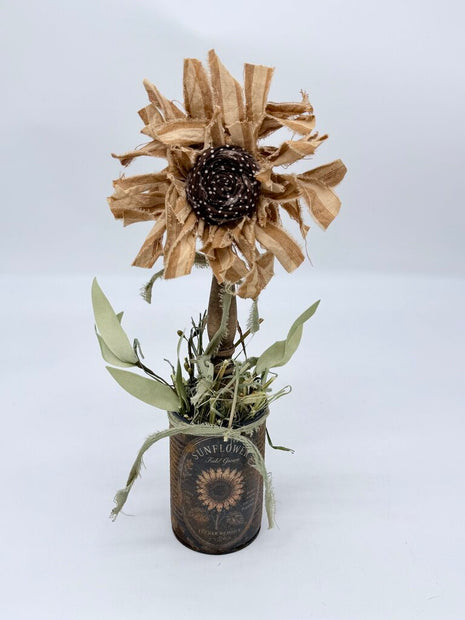 Sunflower can arrangement