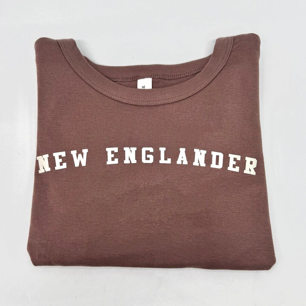 BROWN NEW ENGLANDER BABY TEE