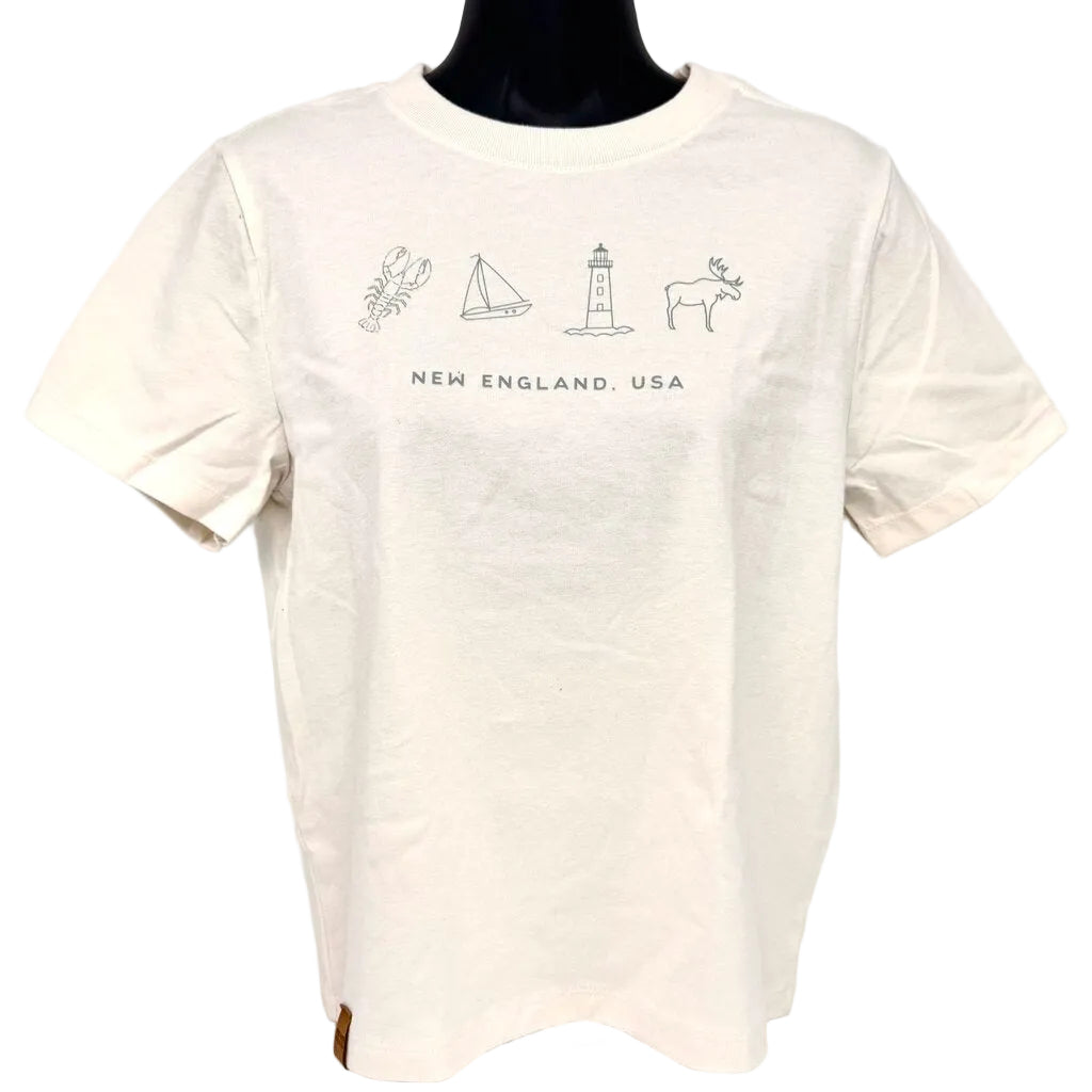WHITE NEW ENGLAND ICON TSHIRT - SMALL