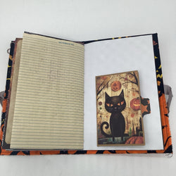 Cats and Pumpkins Halloween themed handmade journal - view 3