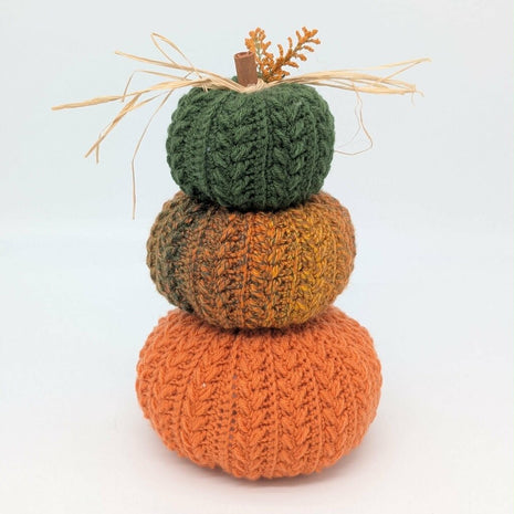 Triple Stack Crocheted Pumpkins