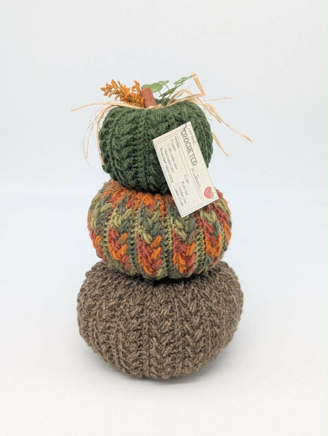 Triple Stack Crocheted Pumpkins