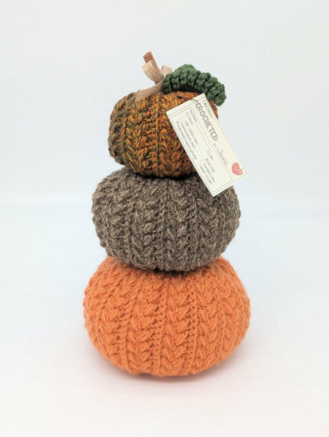 Triple Stack Crocheted Pumpkins