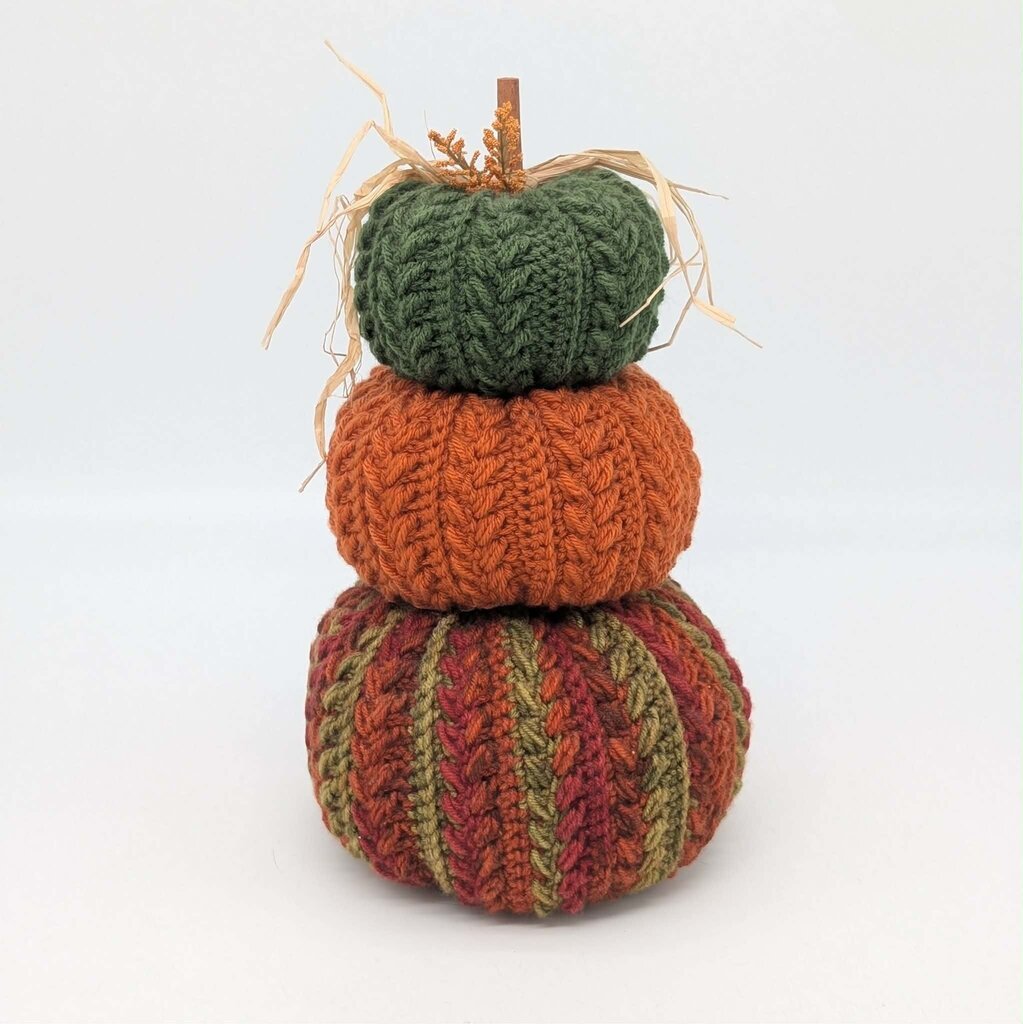 Triple Stack Crocheted Pumpkins