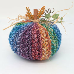 Crocheted Lg Multicolored Pumpkin - view 1