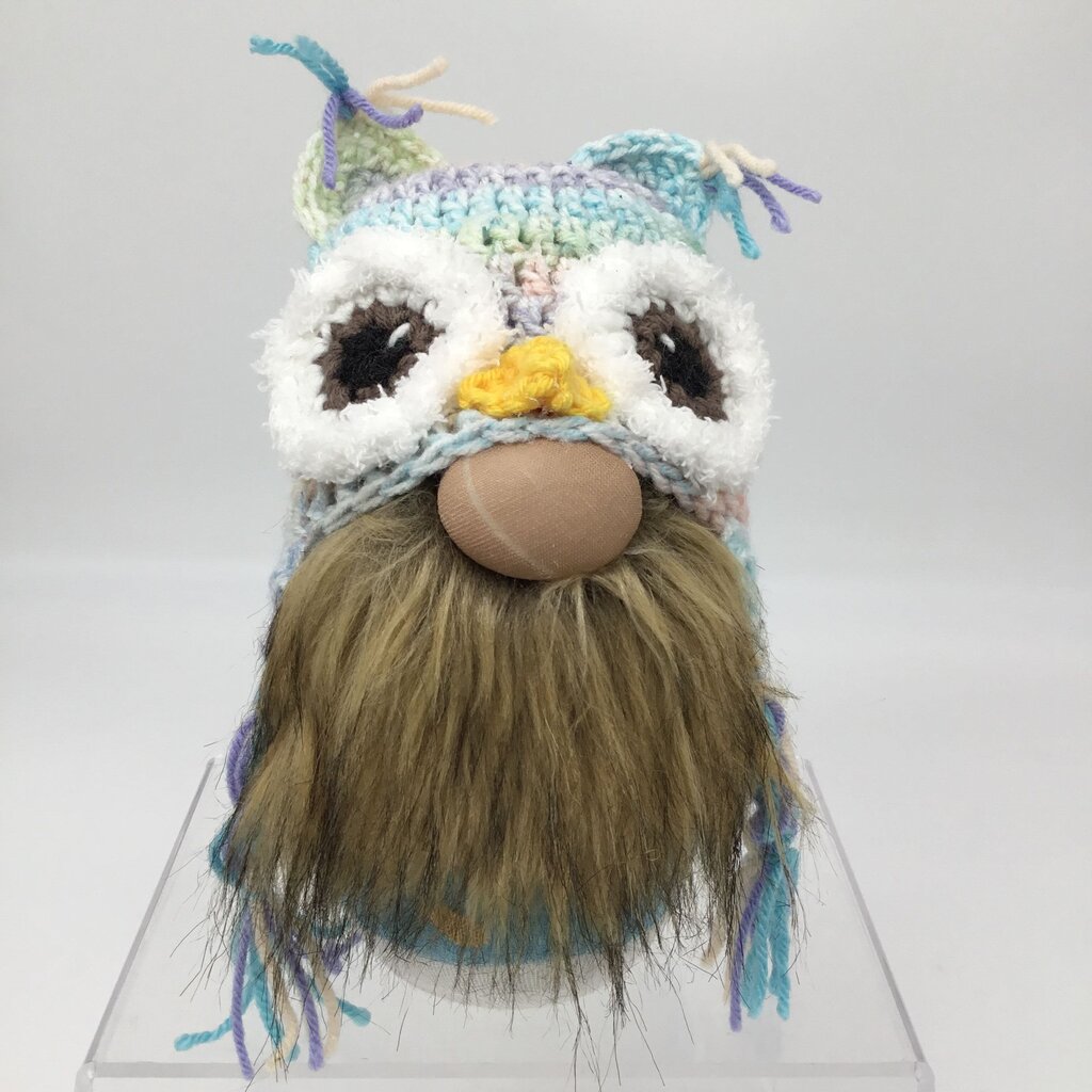 Crochet owl hat gnome