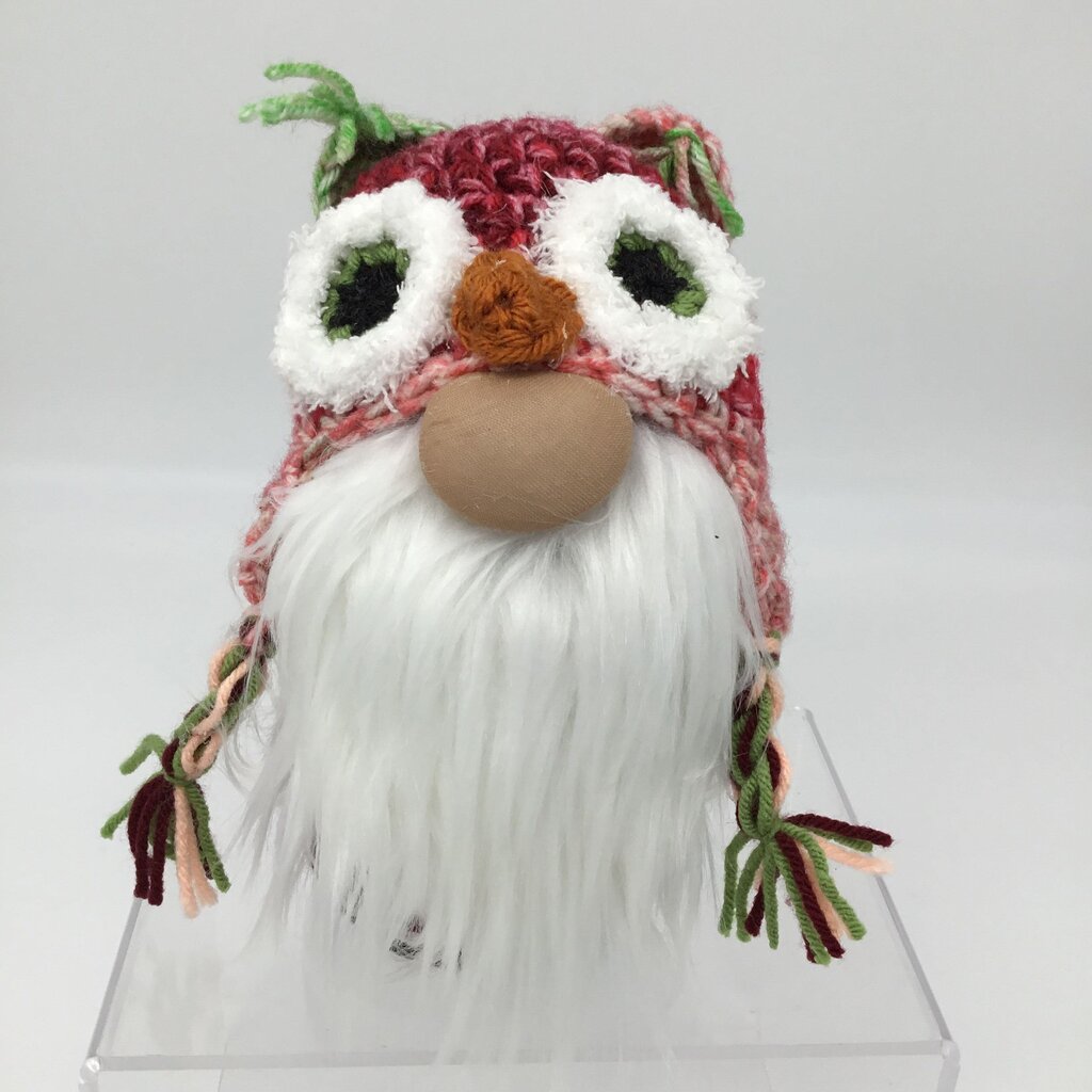 Crochet owl hat gnome