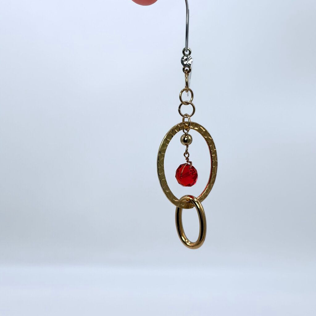 gold and orange repurposed jewelry hanging ornament