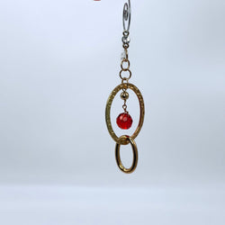 gold and orange repurposed jewelry hanging ornament - view 2