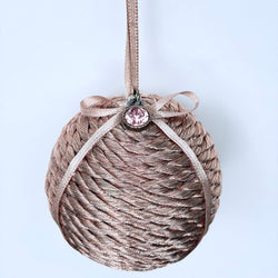 rose gold ornament w/pink gem - view 2