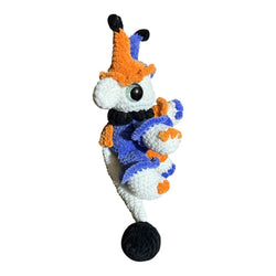 Crocheted jester dragon stuffie - view 2