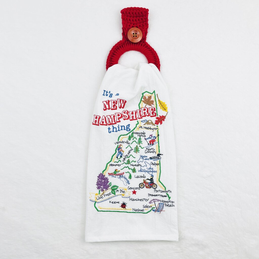 Hanging Towel Set - It's a New Hampshire Thing with Red Holder