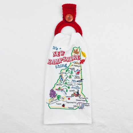 Hanging Towel Set - It's a New Hampshire Thing with Red Holder