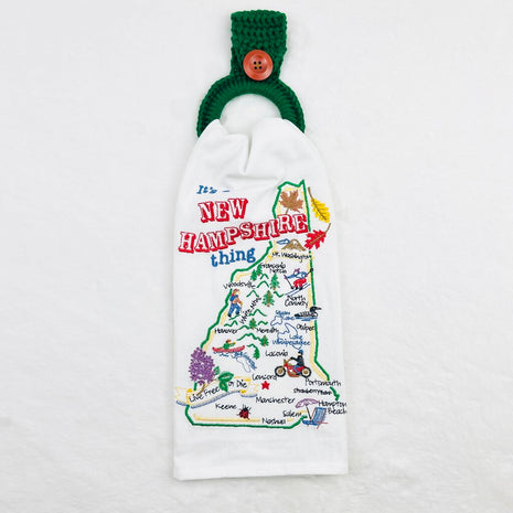 Hanging Towel Set - It's a New Hampshire Thing with Green Holder