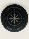 Lake Winnipesaukee Slate Round Compass